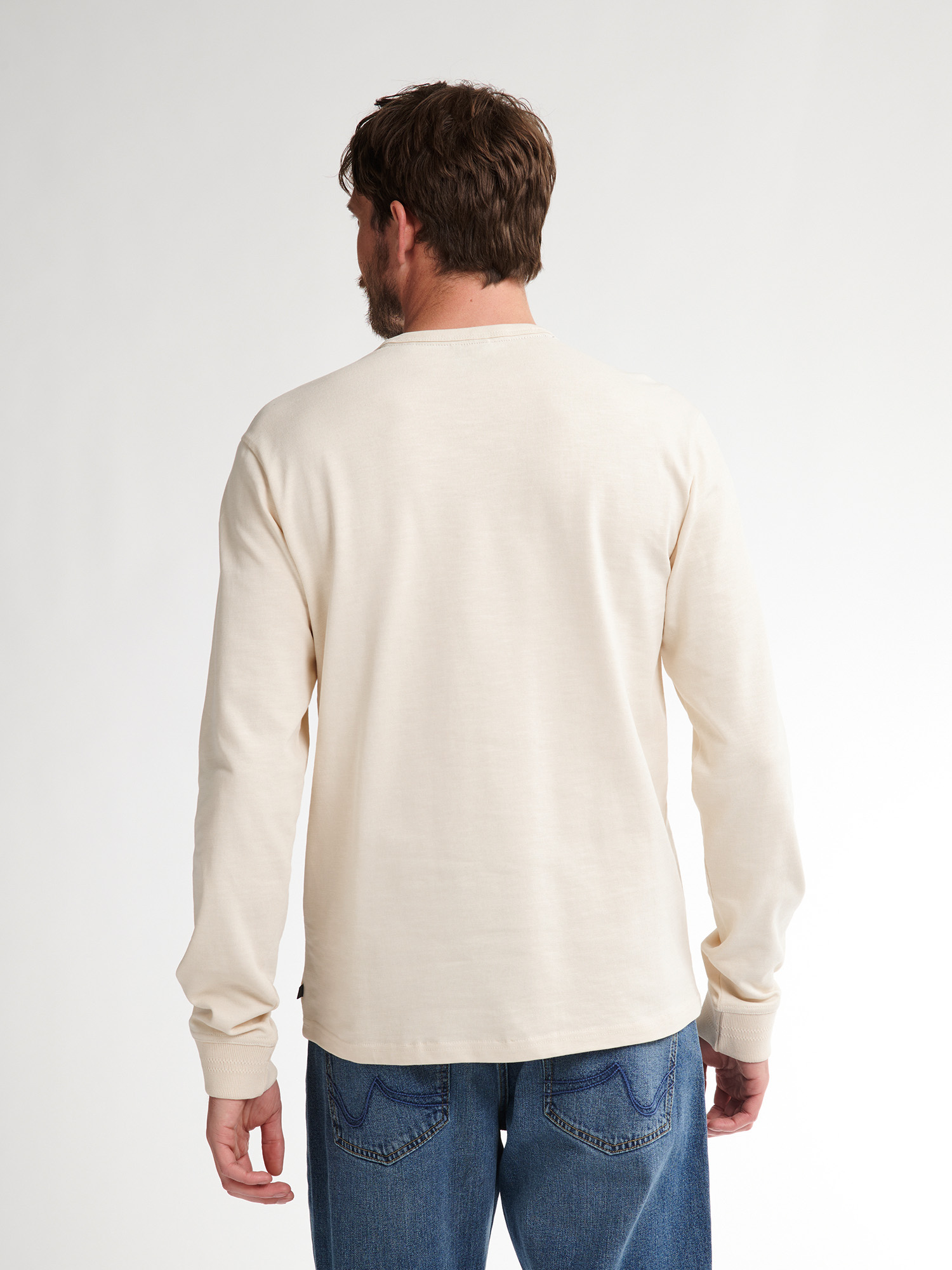 Petrol Industries Herren Langarm Shirt in Creme mit Logo Petrol Industries Herren Langarm Shirt in Creme mit Logo