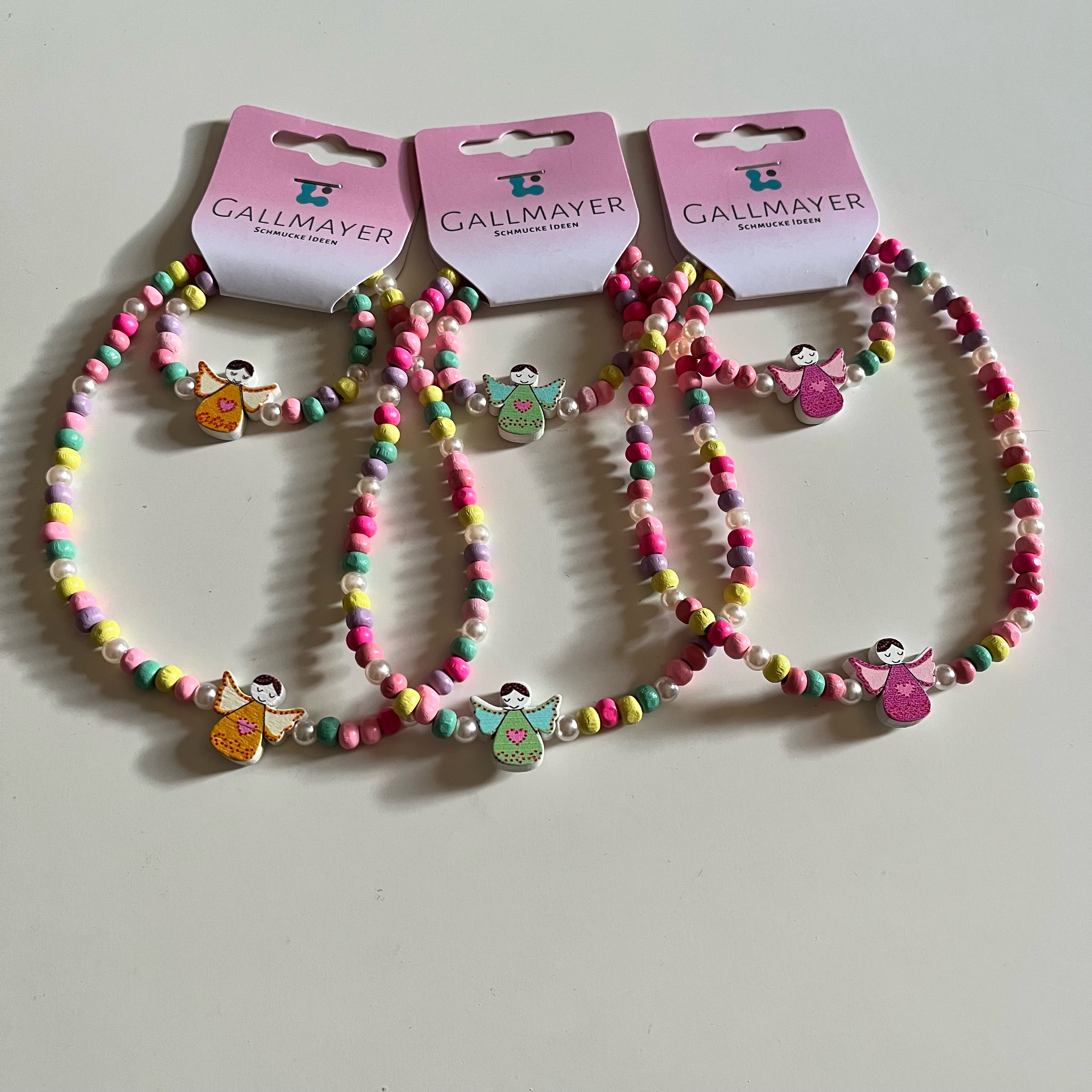 Glüxherz Set Halskette & Armband Schutzengel - kleine Perlen - Farbauswahl
