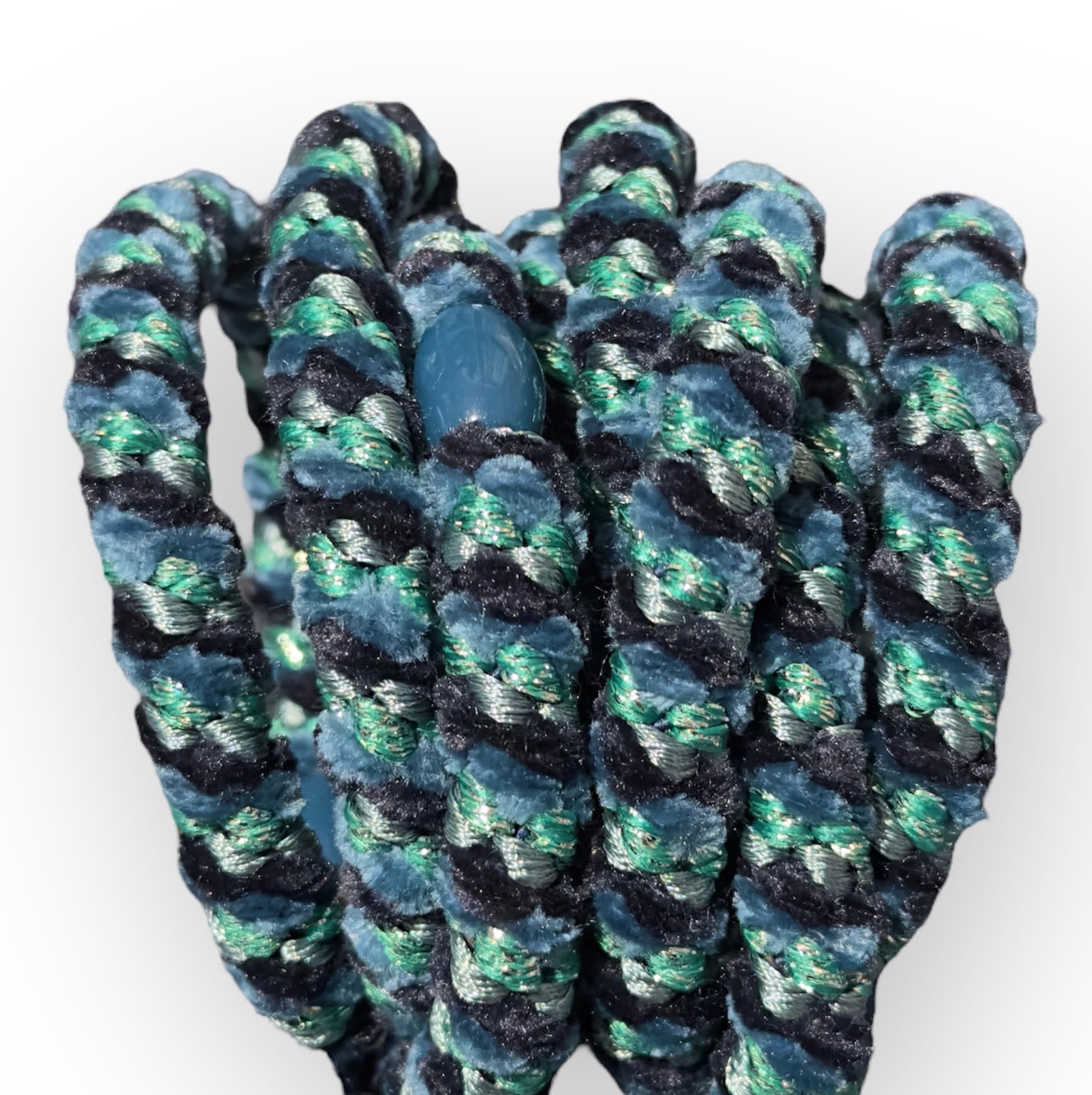 PHOTO-2023-08-11-16-13-04 Kknekki Haargummi/Armband - Flauschig Blau Glitzer & Navy