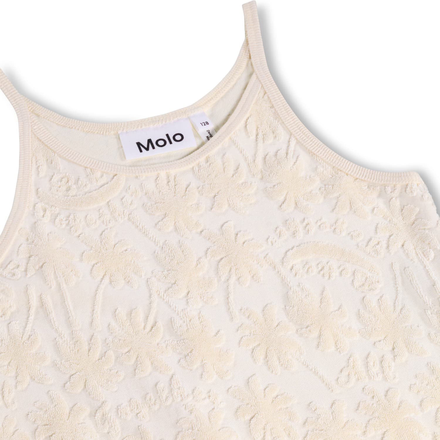 Molo RIZI Palm Frottee Spaghetti Träger Top in Creme mit Palmen 