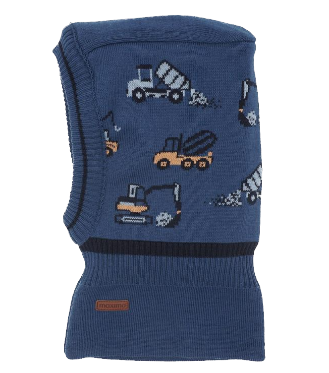 Maximo Schlupfmütze in Blau Baufahrzeuge - Kipper & Bagger Maximo Schlupfmütze in Blau Baufahrzeuge - Kipper & Bagger
