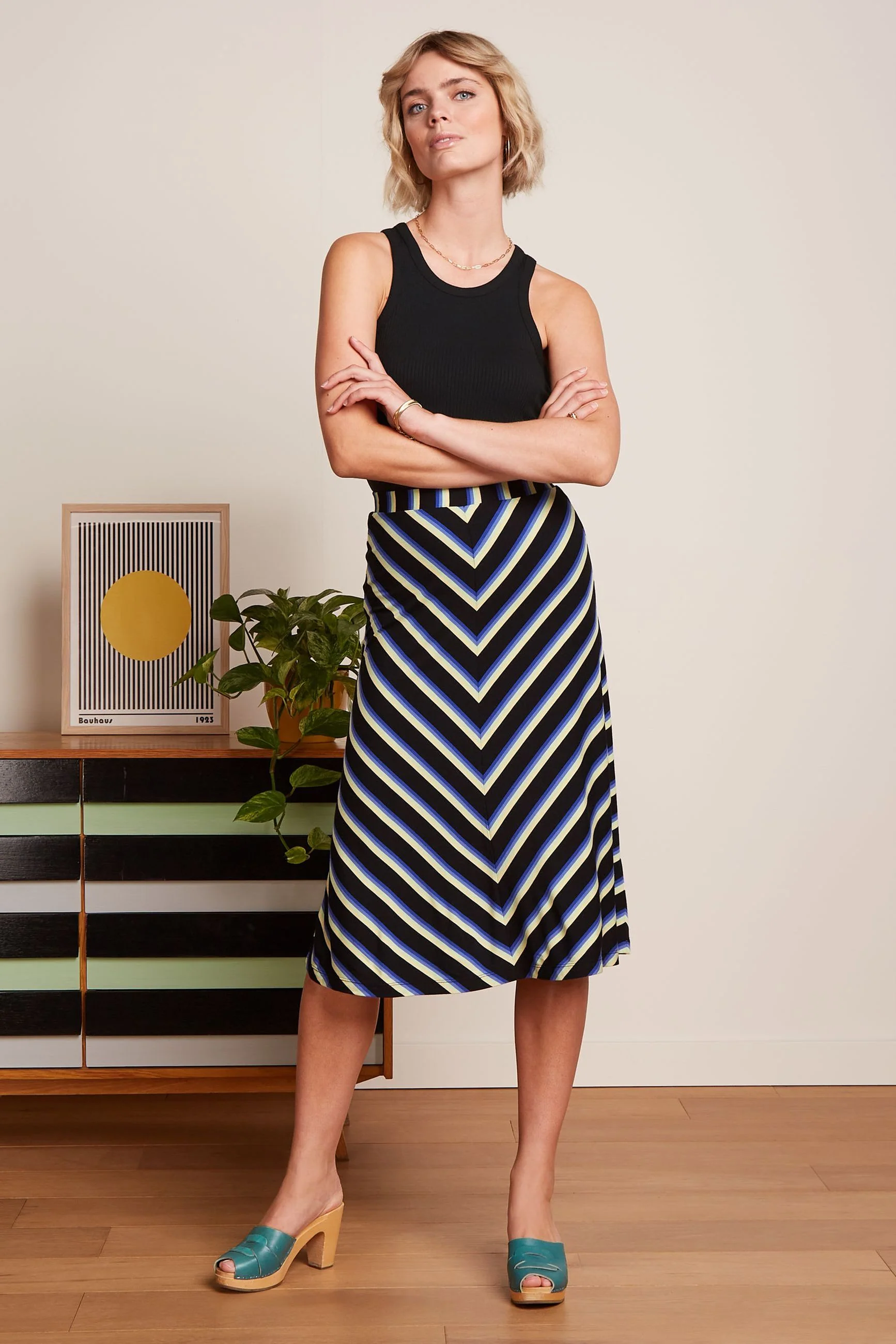 King Louie Juno Midi Rock - Embla Stripe - SALE King Louie Juno Midi Rock - Embla Stripe - SALE