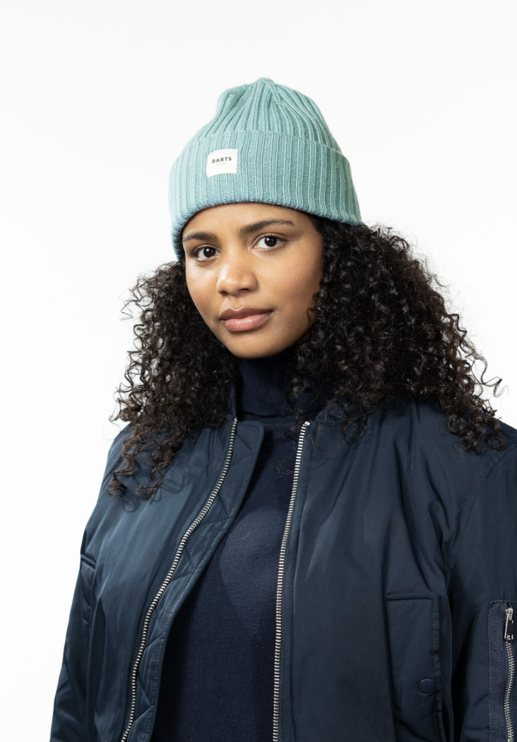 Barts Sileas Unisex Beanie Merinowollmütze mit Umschlag - Cedar/Grün