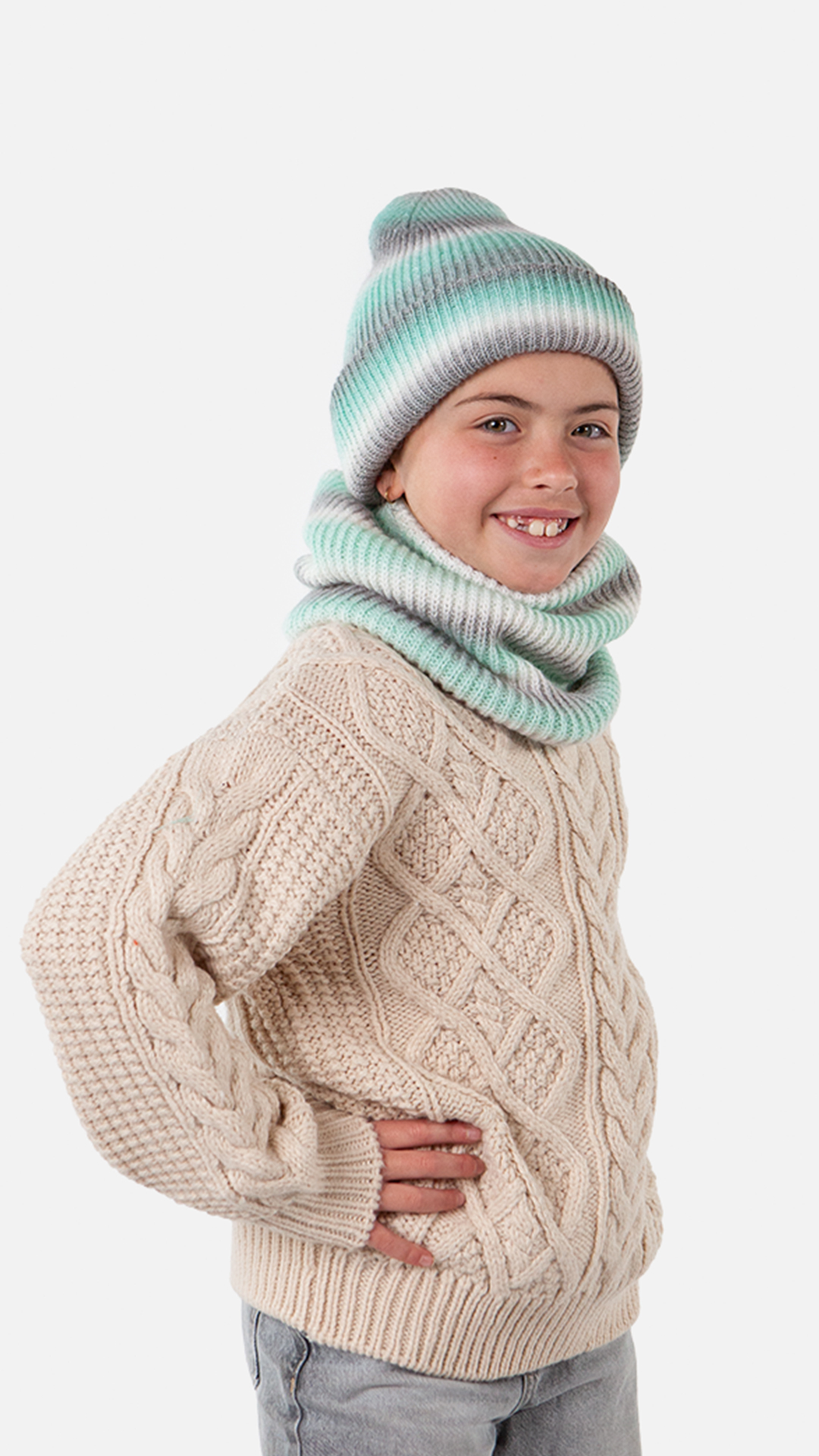 Barts Kids Niagra Beanie Mütze mit Farbverlauf Mint Grün