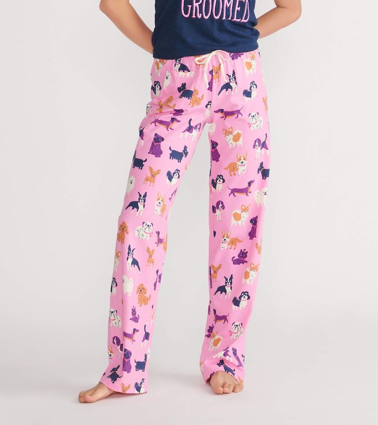 BSIPl7zg Little Blue House Pyjama Hose in Rosa - Cheerful Dogs - Happy Hunde