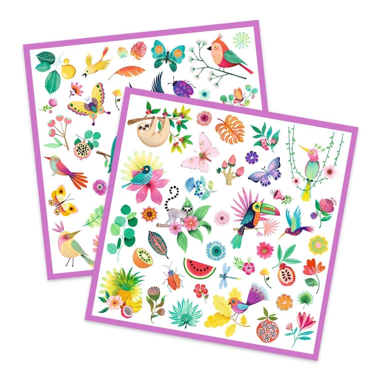 DJ09271-Sticker-Paradies-2 Djeco Stickers Paradies - Blumen & Vogel