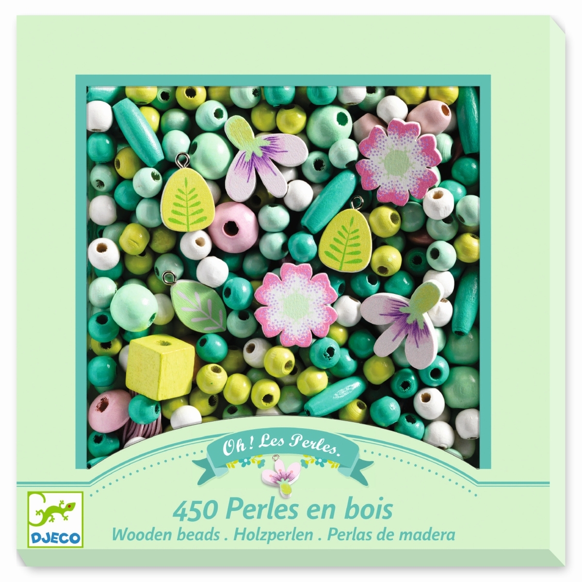 DJ09808-Schmuck-basteln-Holzperlen-Pflanzen-1 Djeco Schmuck Basteln mit Holzperlen - Blumen