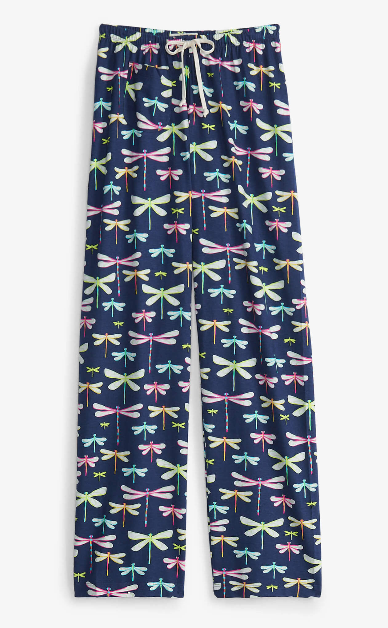 PA2DRAG006 Little Blue House Damen Pyjama Hose Dragonflies in Marineblau - Libellen