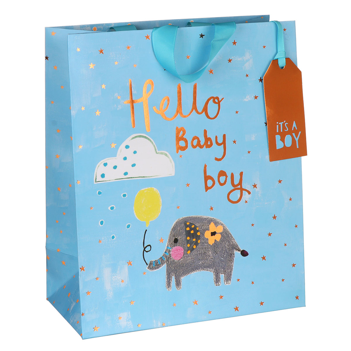 glick-glps76-paper-salad-baby-boy-large-gift-bag Glick Geschenktasche Large - Baby Boy Elefant