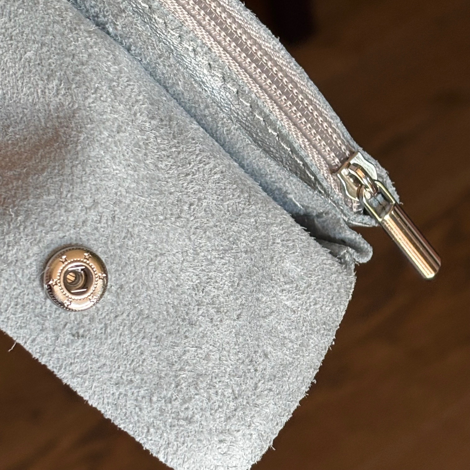 Soft Leder Geldbeutel Silber Glitzer - Klein 