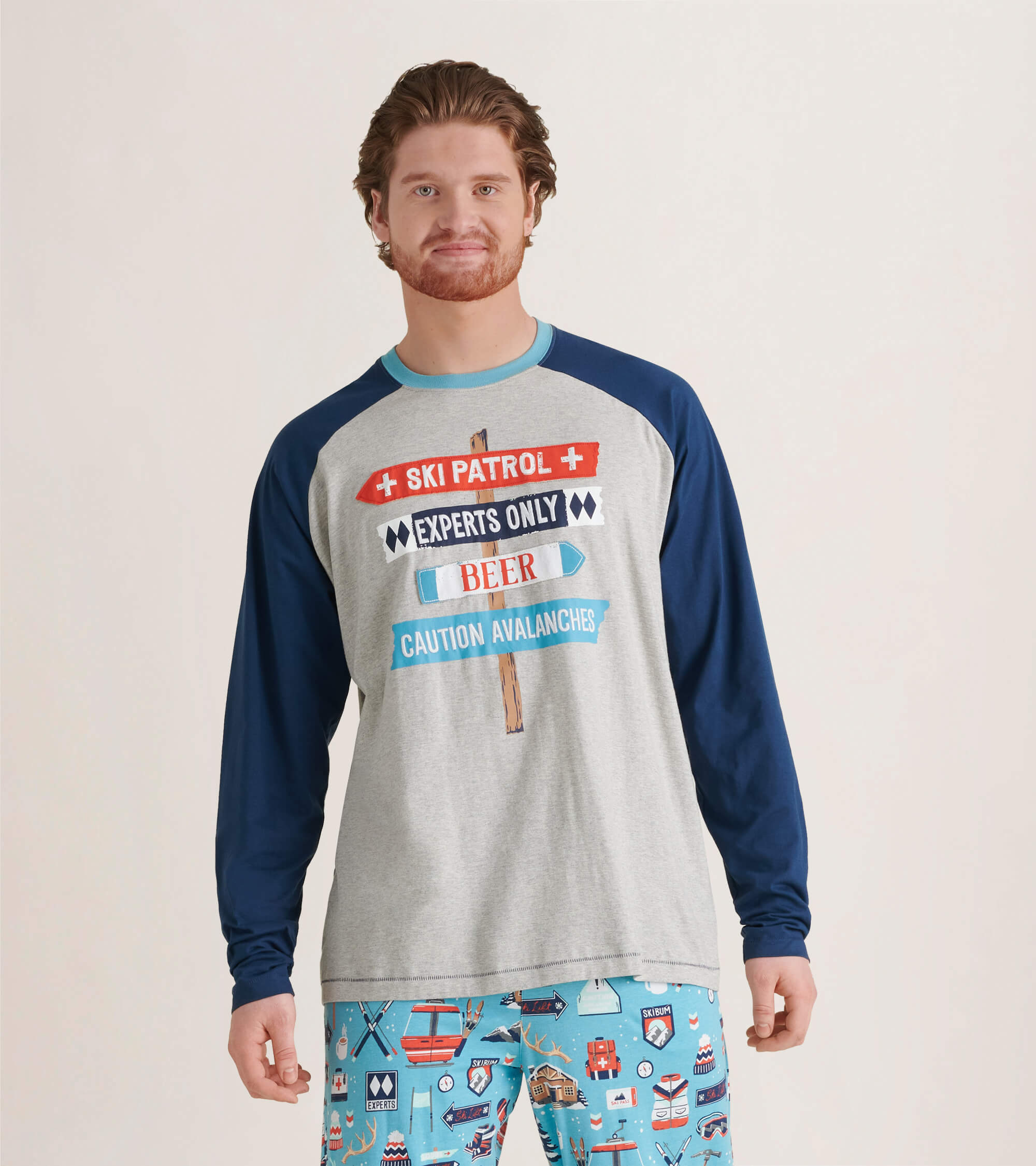Little Blue House Herren Langarm T-Shirt - Ski Patrol