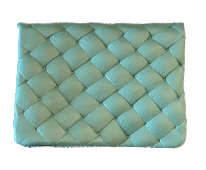 Soft Lattice Leder Geldbeutel in Pistazie Grün - Klein Soft Lattice Leder Geldbeutel in Pistazie Grün - Klein