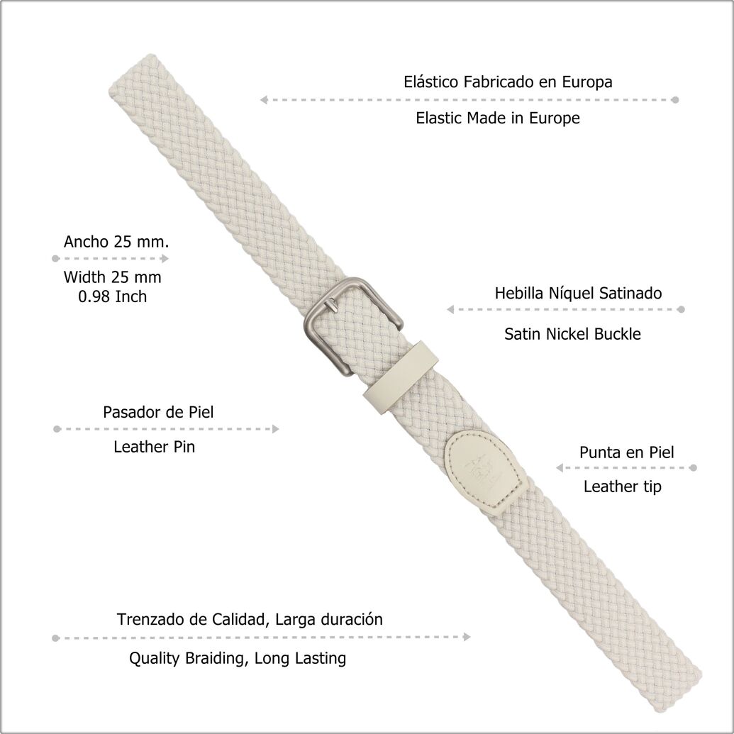 Acosta Kindergürtel Braided Belt - Geflochten Creme Weiß