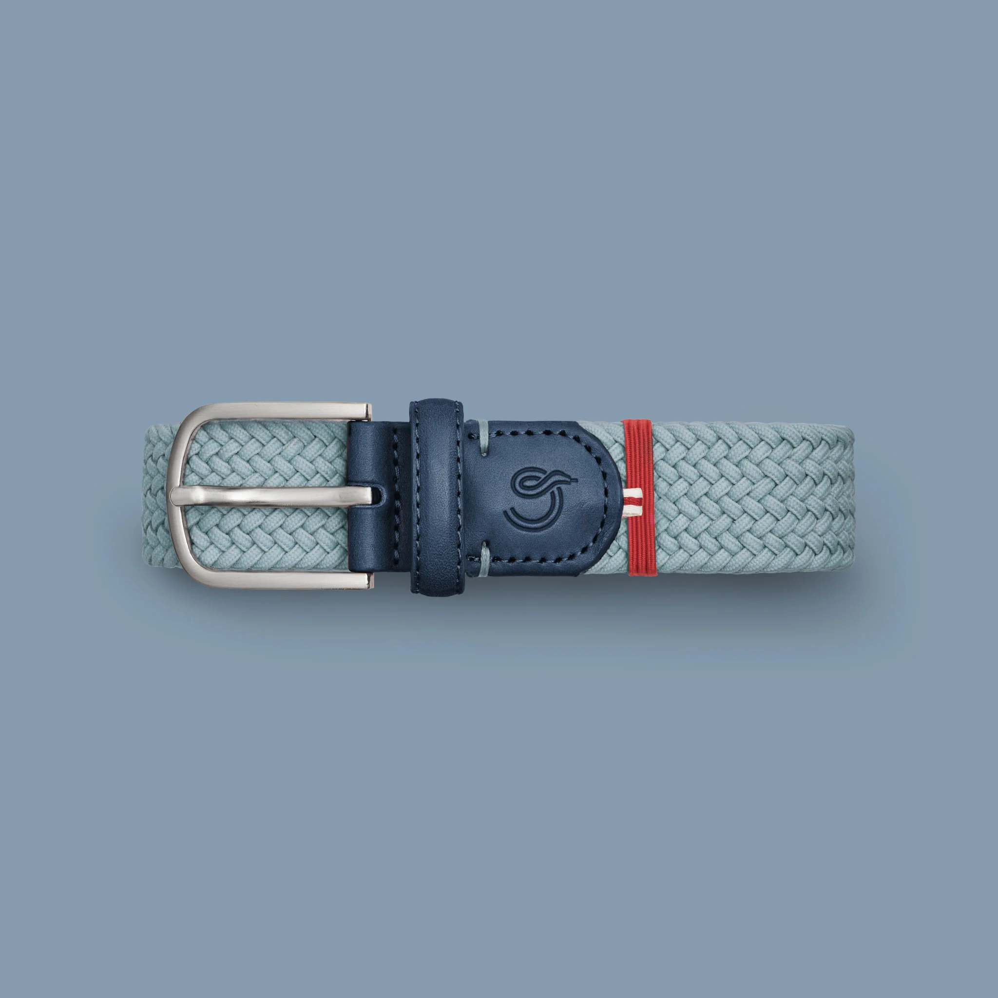 La Boucle PORTOFINO Herren Stretch Gürtel Mono Faded Blue Glau