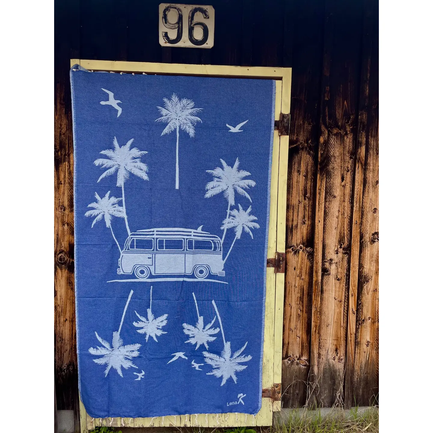 Les Foutas Hamam Tuch Baumwolle 100 cm x 200 cm in Blau - Van Les Foutas Hamam Tuch Baumwolle 100 cm x 200 cm in Blau - Van