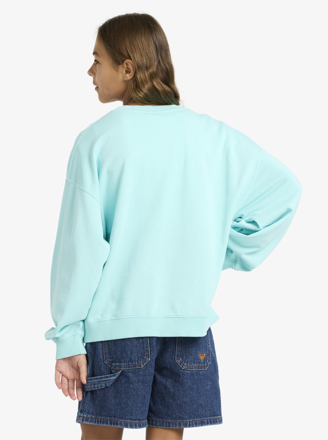 Roxy Lineup Terry - Übergroßes Sweatshirt in Aqua Splash für Mädchen 
