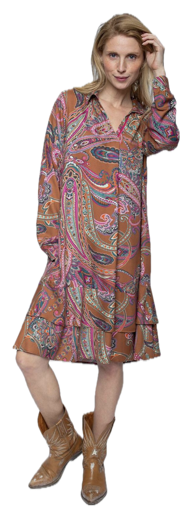 Emily van den Bergh Viskose Kleid in Pink mit Blumenprint Kopie Emily van den Bergh Viskose Kleid in Pink mit Blumenprint Kopie