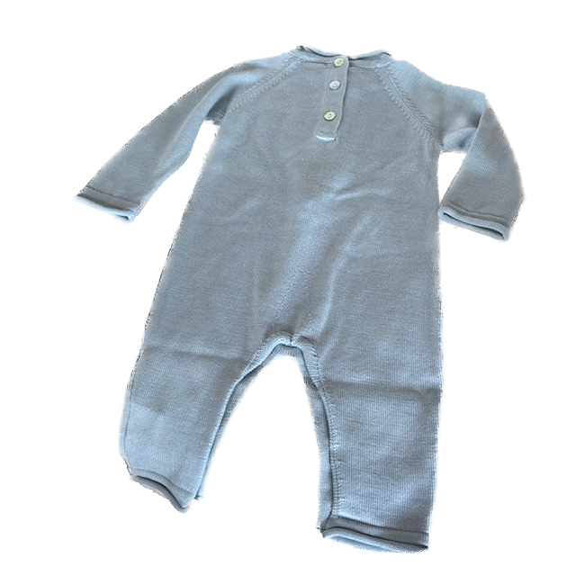 Maglificio di Verona Strick Baby-Strampler aus reinem Eukalyptusholz – kleines Häschen in Blau Maglificio di Verona Strick Baby-Strampler aus reinem Eukalyptusholz – kleines Häschen in Blau