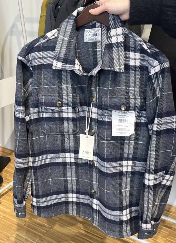 IMPURE Gabriel Flannel Hemd Overshirt Lumberjack Karo Navy Blau IMPURE Gabriel Flannel Hemd Overshirt Lumberjack Karo Navy Blau