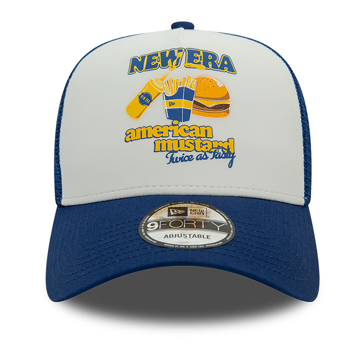 New Era Food A-Frame Trucker Cap in Blau - Burger & Fries - SALE