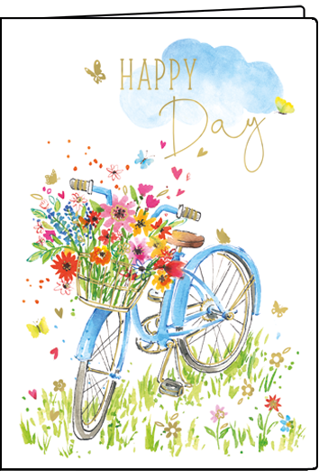 332-66AmCcwBOQvmnZe Edition Gollong Notizbuch A6 - Fahrrad - Happy Day