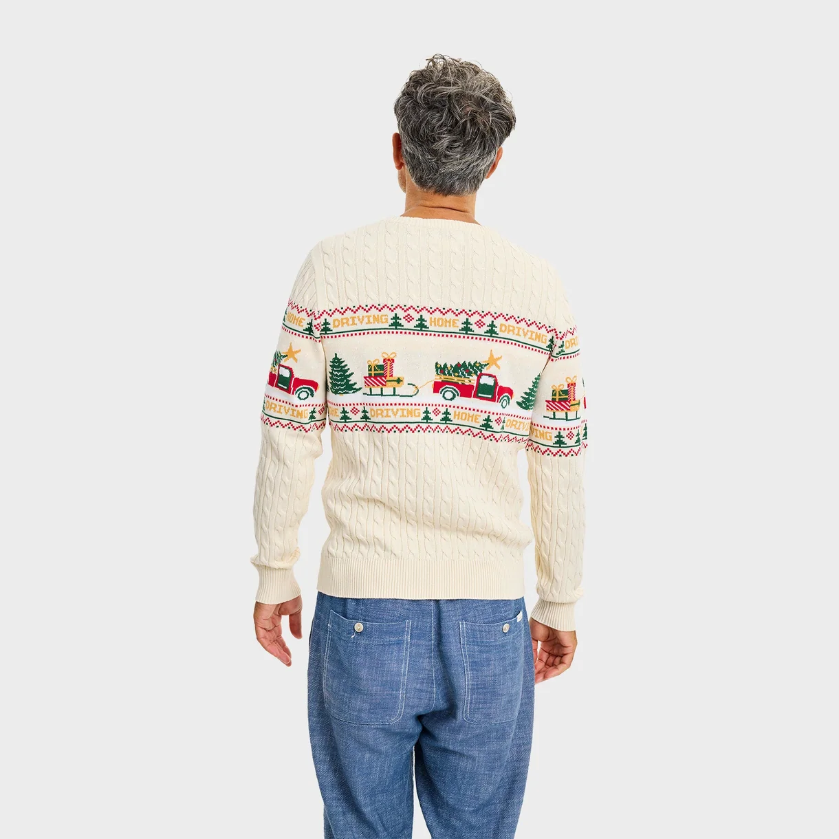 Christmas Sweater in Eggnog Creme - Driving Home for Christmas - Weihnachten zu Hause - Bio Baumwolle
