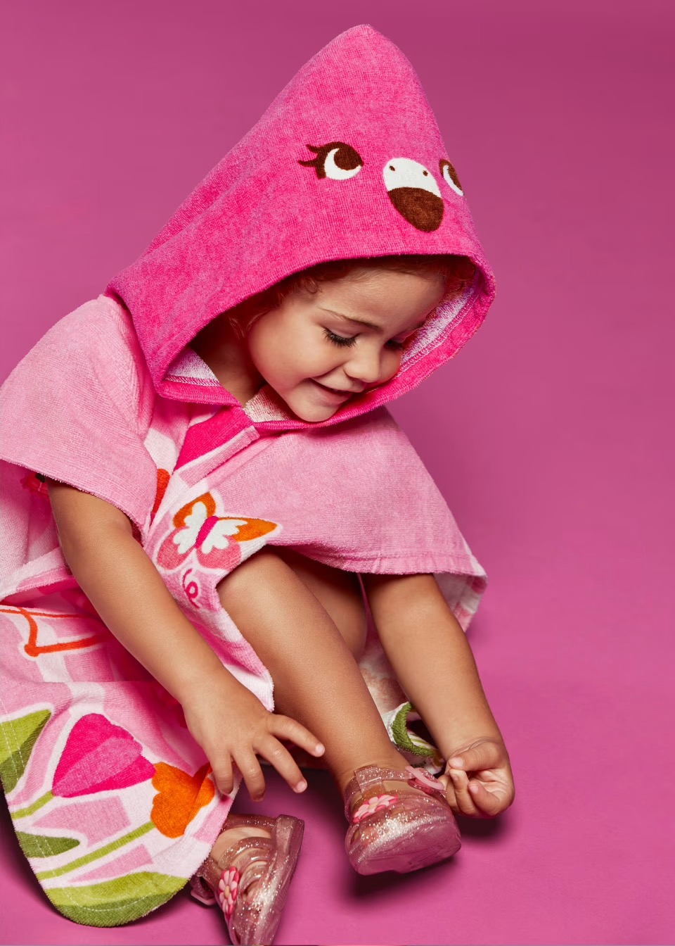 strand-badetuch-kapuze-better-cotton-baby-magenta-XL-1 Mayoral Strand Badetuch mit Kapuze - Flamingo