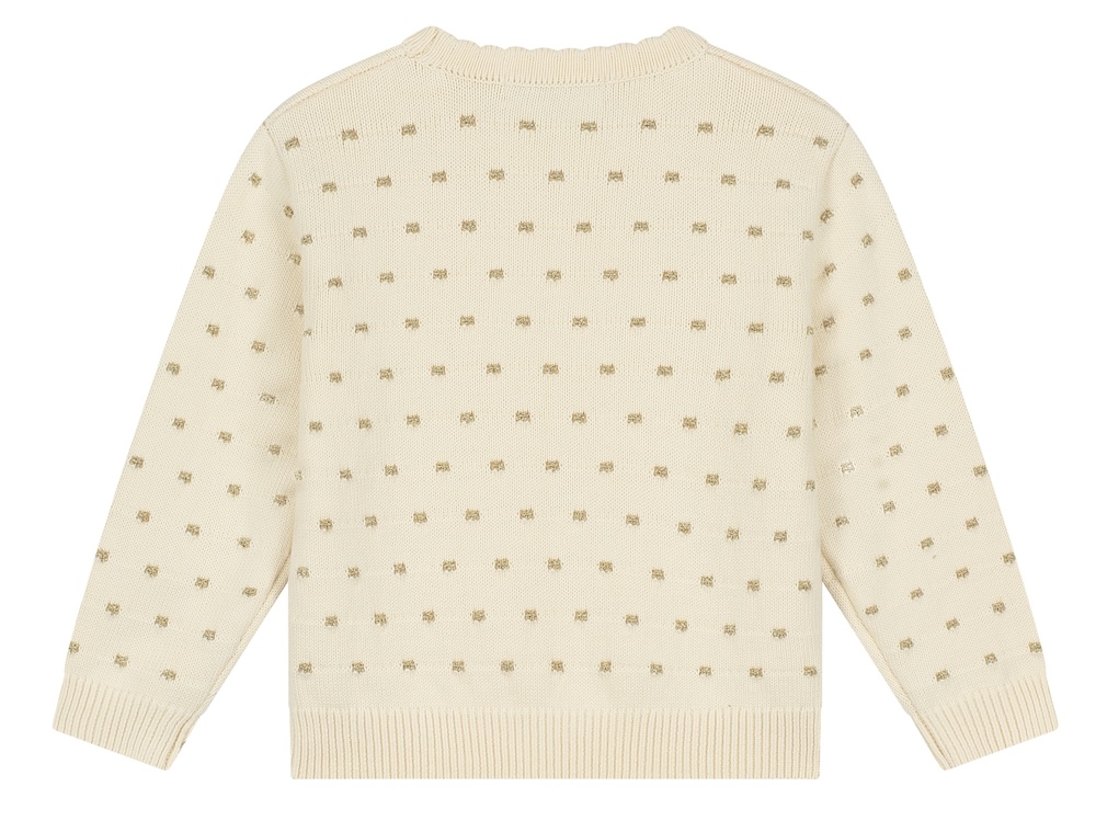Babyface Stains & Stories Kuschelige Strickpulli Pullover in Creme mit Goldene Punkte
