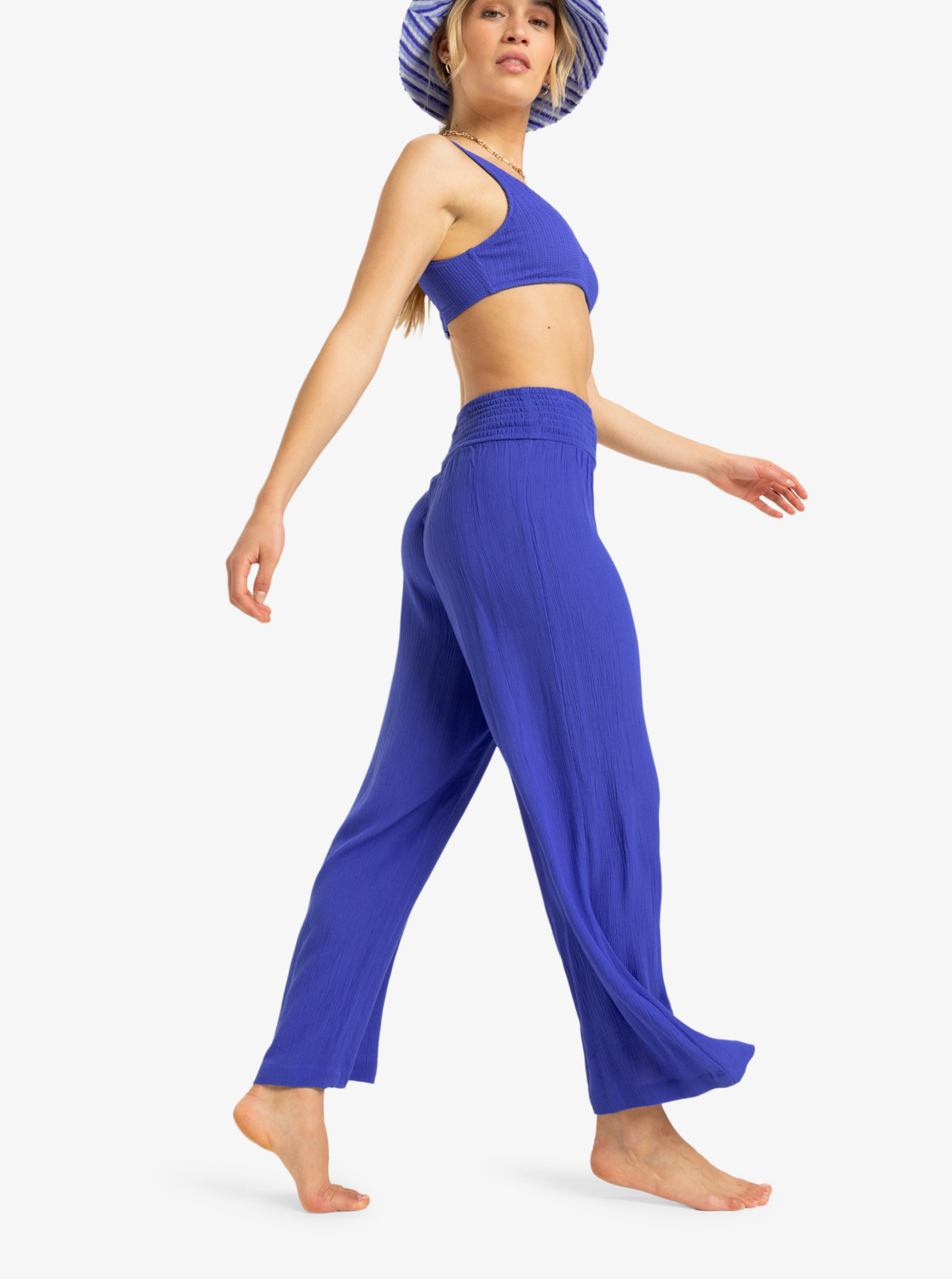 Roxy Along The Beach - Strandhose aus Viskose für Frauen in Dazzling Blau Roxy Along The Beach - Strandhose aus Viskose für Frauen in Dazzling Blau