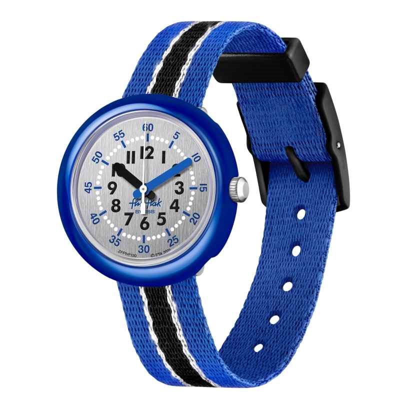Downloadj7s8eNq4i9Oyn Flik Flak Kinderuhr Shine in Silver - Royalblau