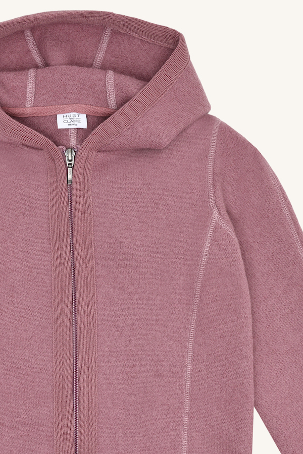 Hust & Claire Ebba Wollwalk Jacke mit Kapuze - Boiled Wool Hooded Jacket in Pale Mauve Rosa Hust & Claire Ebba Wollwalk Jacke mit Kapuze - Boiled Wool Hooded Jacket in Pale Mauve Rosa