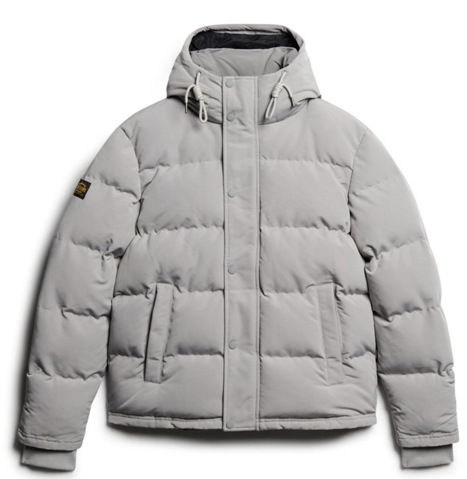 Superdry Herren Everest Kapuzen-Puffer-Jacke in Grau - SALE Superdry Herren Everest Kapuzen-Puffer-Jacke in Grau - SALE