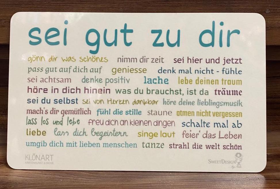 Sweet Design Frühstücksbrettchen - sei gut zu dir