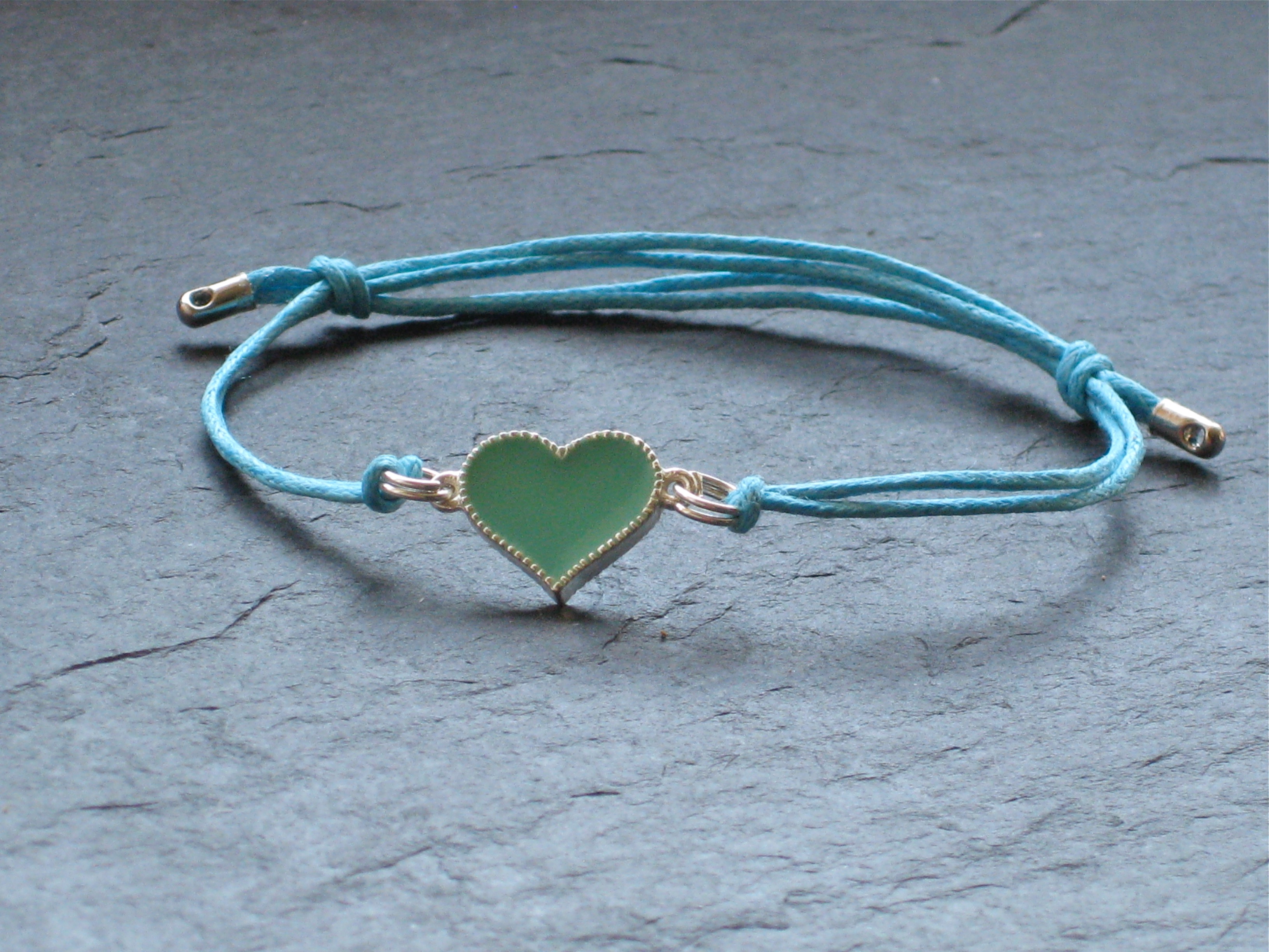 WOWZERS-COTTON-CHARMBAND-TU-RKIS-HERZ Wowzers Baumwolle Armband in Türkis - Herz