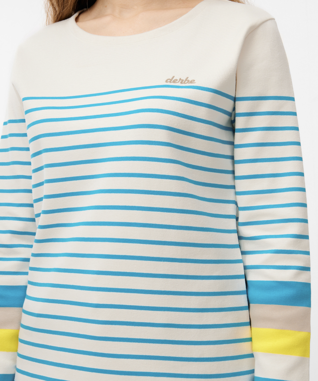 Derbe Damen Langarm Shirt - Hawai Ocean in Weiß und Türkis - SALE