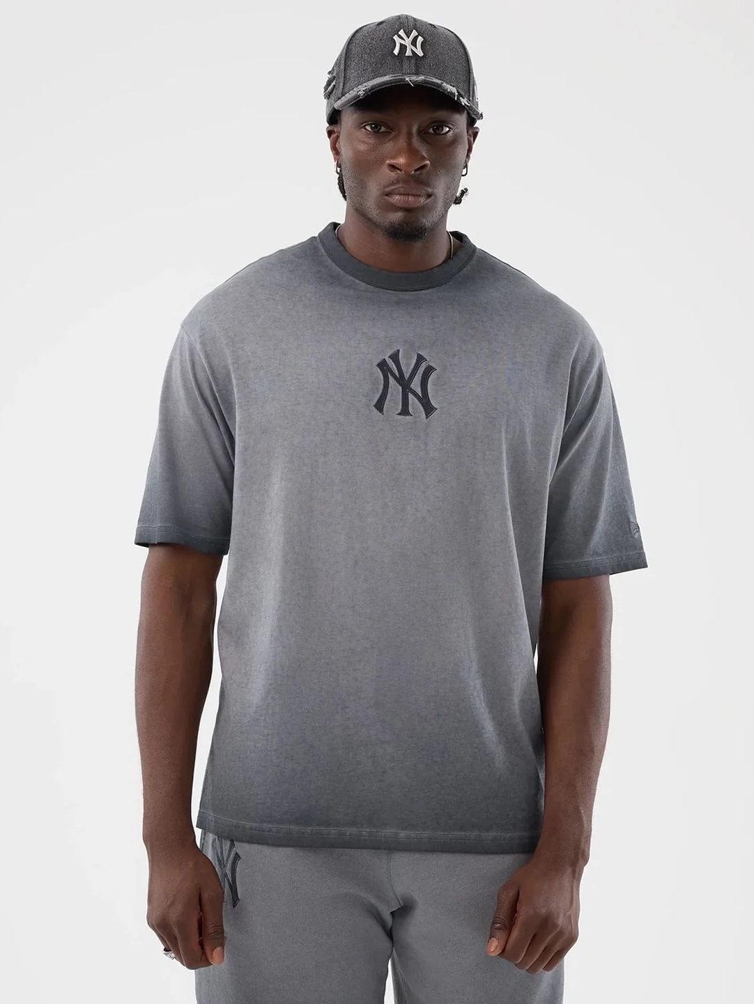 New Era T-Shirt Washed Black New York Yankees MLB Logo T-Shirt 