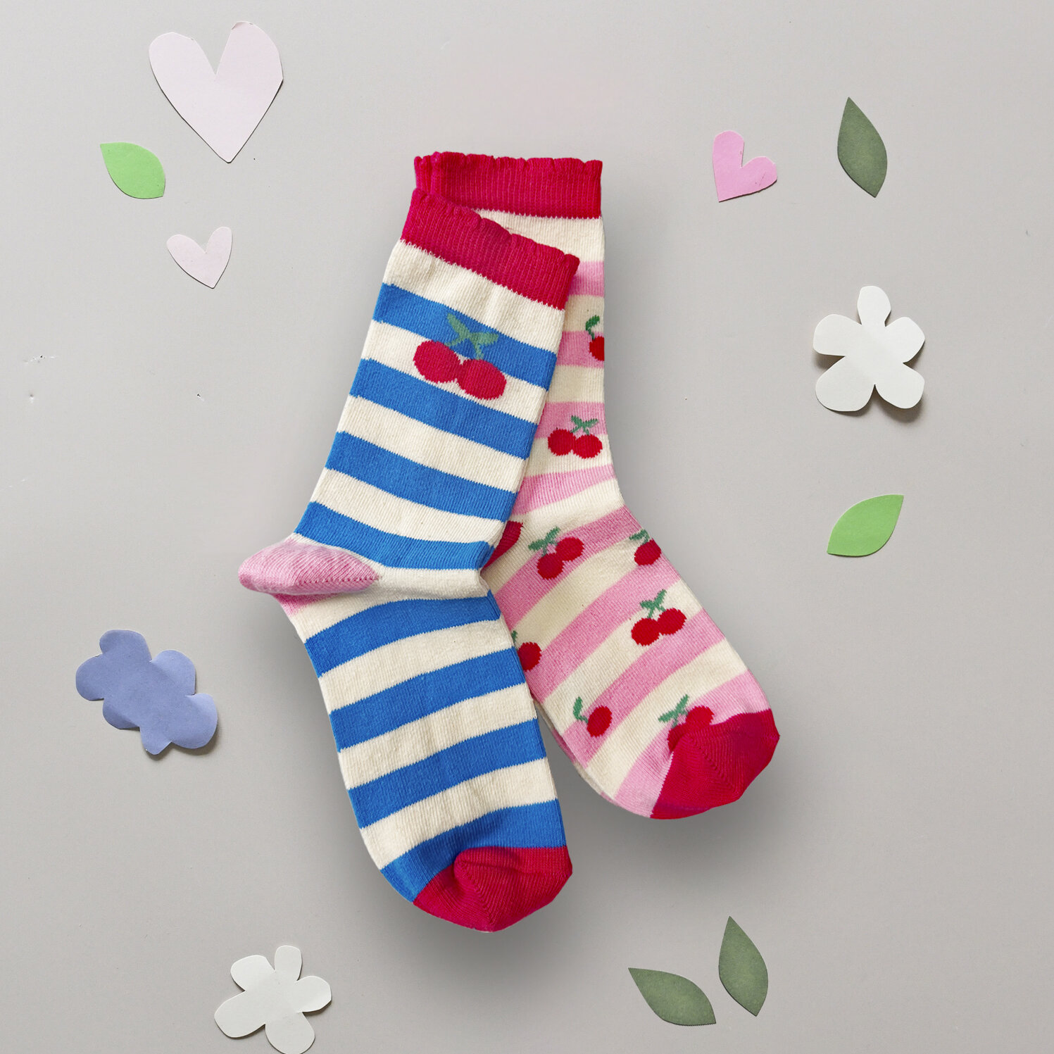 Rockahula 2er Pack Socken Cherry Stripe - Kirschen & Streifen