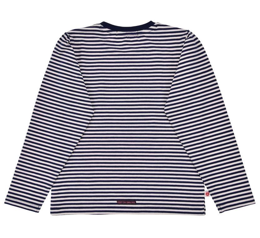 Bondi Langarm Shirt mit Ringel in Lila mit LOVE