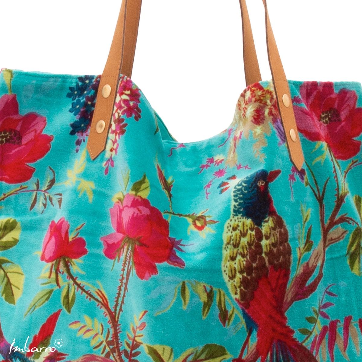 Imbarro Samt Shopper Tasche Paradise in Azure Blau Türkis Imbarro Samt Shopper Tasche Paradise in Azure Blau Türkis