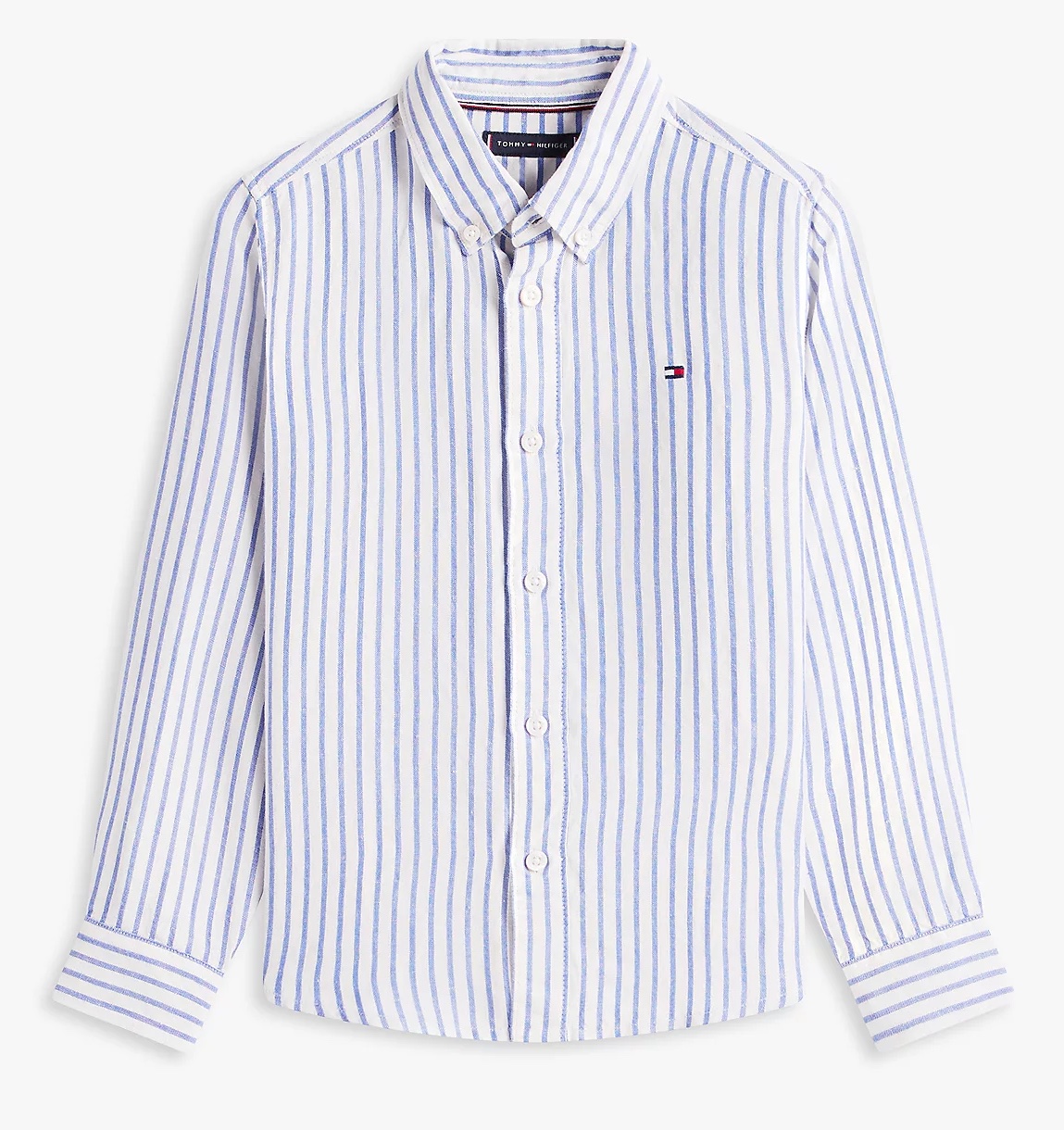 Tommy Hilfiger Gestreiftes Button-down-Hemd aus Leinenmix - Empire Blue Stripe - Blau Gestreift Tommy Hilfiger Gestreiftes Button-down-Hemd aus Leinenmix - Empire Blue Stripe - Blau Gestreift