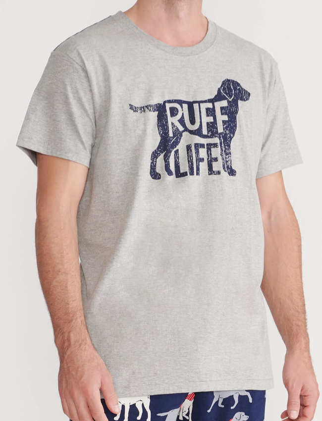 Little Blue House Kurzarm T-Shirt Ruff Life in Grau