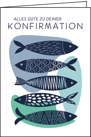 Edition Gollong Grußkarte zu Konfirmation - Fische