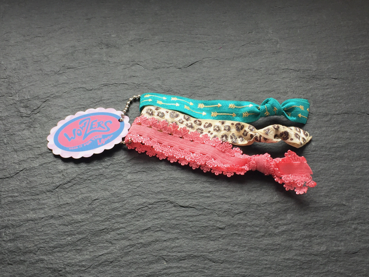 WOWZERS-HAIR-TIES-LEO-LACE Wowzers Hair Ties Set von 3 Armbänder / Haargummi - Leo & Lace