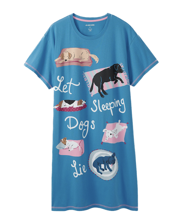 Little Blue House Nachthemd - Night Shirt - Let Sleeping Dogs Lie - Schlanfende Hunde