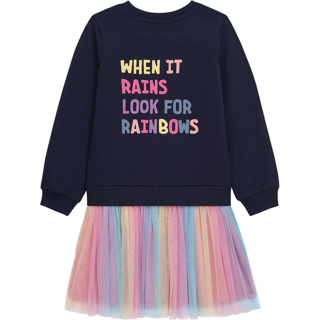 Danamade DCILLA Sweatshirt Kleid in Navy Blau mit Regenbogen Tüllrock Danamade DCILLA Sweatshirt Kleid in Navy Blau mit Regenbogen Tüllrock