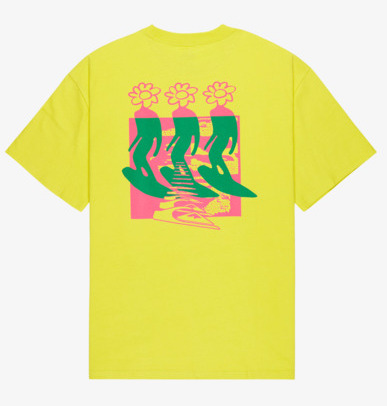 Quiksilver Flowers Surfing - T-Shirt für Männer in Bright Gelb & Grün Quiksilver Flowers Surfing - T-Shirt für Männer in Bright Gelb & Grün