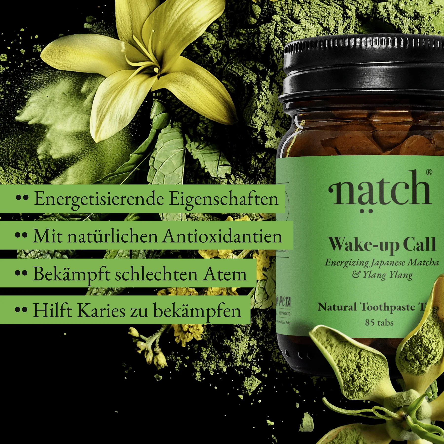 NATCH Zahnpasta-Tabletten für ein frisches, rundum sauberes Gefühl - Wake-up Call - Nachfüllpackung