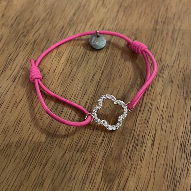 Lua Floris Armband - Elastisch mit Gold Glitzer Charm - Wählen Sie Ihre Farbe 