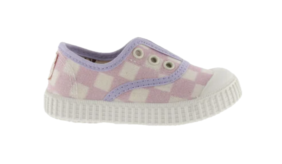 Victoria Schuhe Karierte Canvas-Sneaker für Kinder mit Gummizug - Rosa Victoria Schuhe Karierte Canvas-Sneaker für Kinder mit Gummizug - Rosa