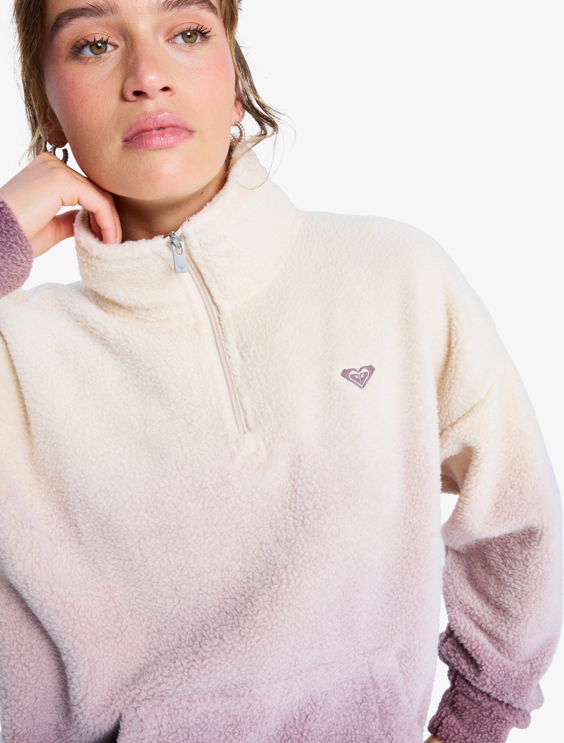 Roxy Live Out Loud - Half Zip Fleece Pullover für Damen mit Farbverlauf in Flieder 